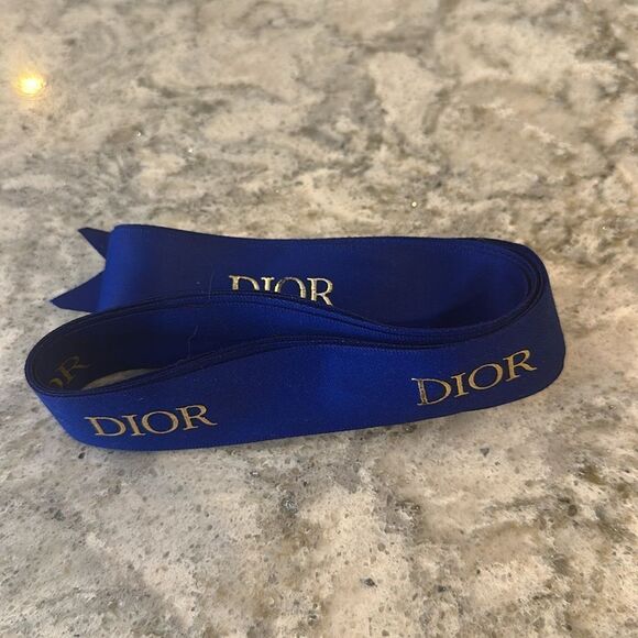 🎀 Blue Dior Ribbon with Gold Lettering - 84 Inches
1” width - Picture 2 of 2